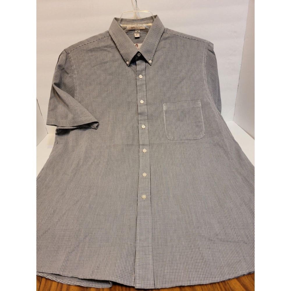 Etienne Aigner, mens short‎ sleeve black/white check shirt, size L